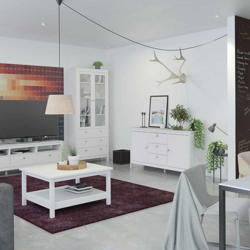 Furniture To Go Madrid Sideboard 2 Doors 3 Drawers White