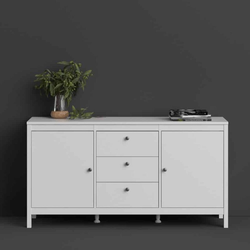 Furniture To Go Madrid Sideboard 2 Doors 3 Drawers White