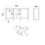 Furniture To Go Madrid Sideboard 2 Doors 3 Drawers White