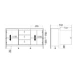 Furniture To Go Madrid Sideboard 2 Doors 3 Drawers White