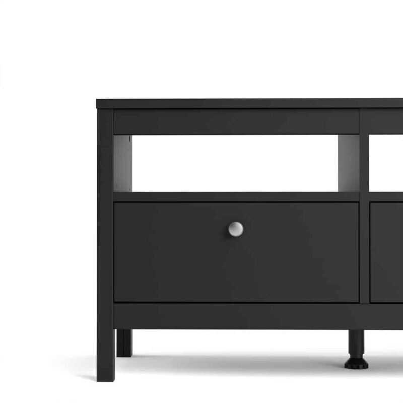 Furniture To Go Madrid TV Unit 3 Drawers Matt Black
