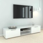 Furniture To Go Match TV Unit 2 Drawers 2 Shelves White High Gloss