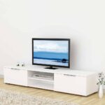 Furniture To Go Match TV Unit 2 Drawers 2 Shelves White High Gloss