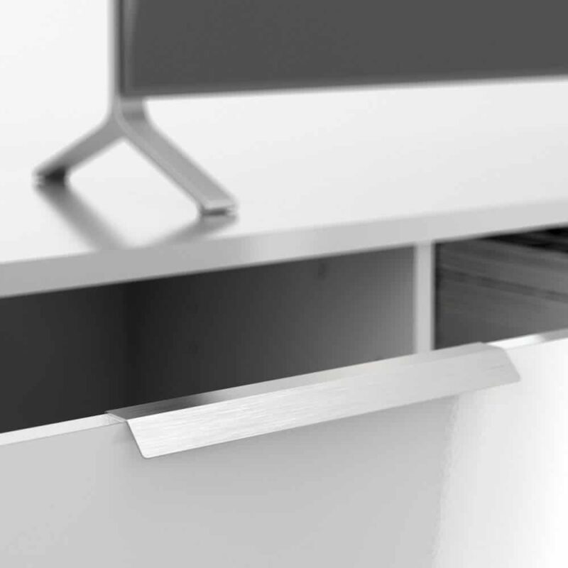 Furniture To Go Match TV Unit 2 Drawers 2 Shelves White High Gloss