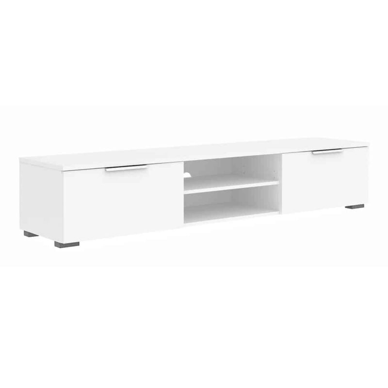Furniture To Go Match TV Unit 2 Drawers 2 Shelves White High Gloss