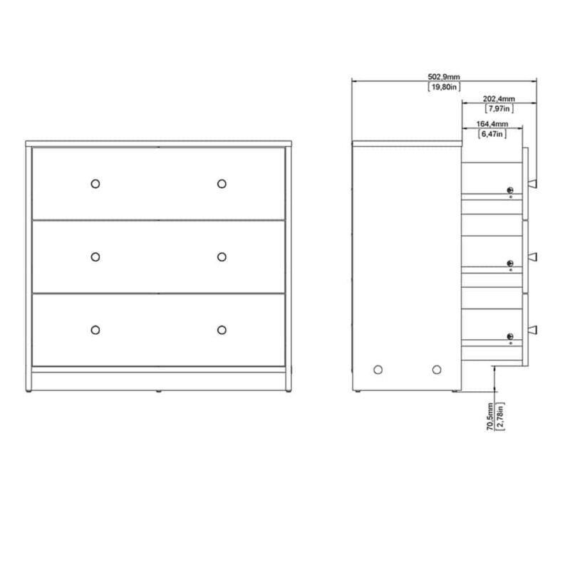 Furniture To Go May 3 Drawer Chest Jackson Hickory Oak
