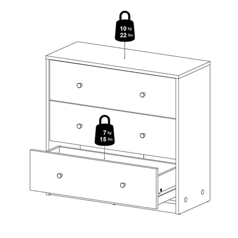 Furniture To Go May 3 Drawer Chest Jackson Hickory Oak