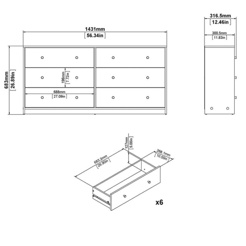 Furniture To Go May 6 Drawer Chest Jackson Hickory Oak