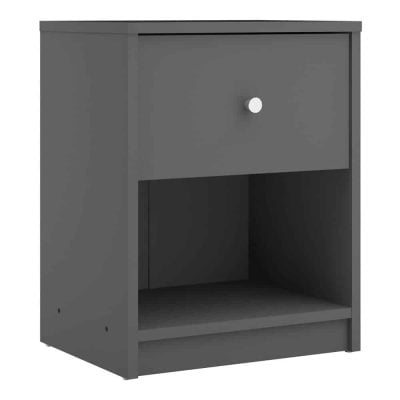 Furniture To Go May Bedside 1 Drawer Grey