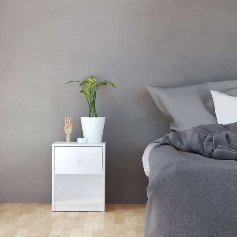 Furniture To Go May Bedside 1 Drawer White