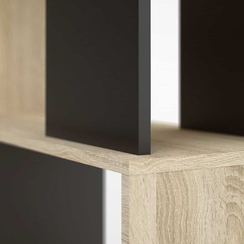 Furniture To Go Maze Open Bookcase 4 Shelves Oak Black