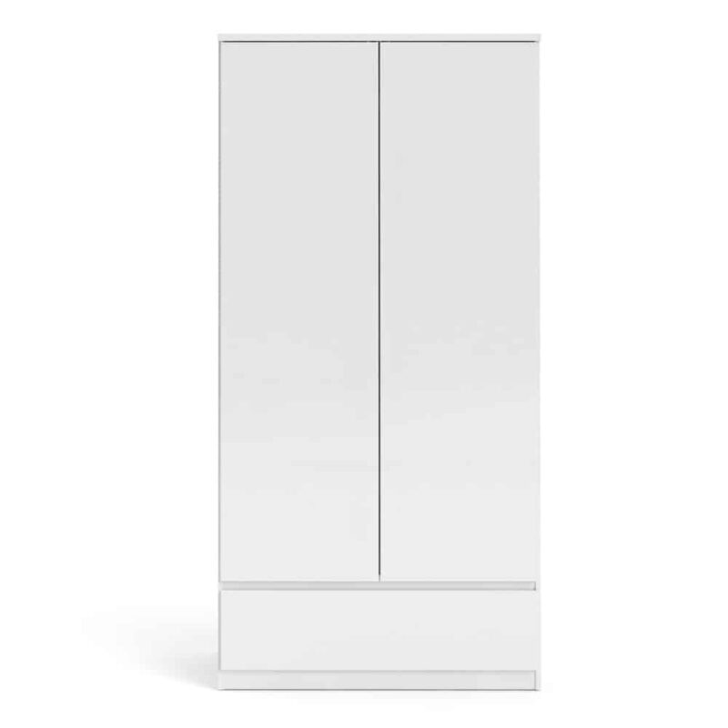 Furniture To Go Naia 2 Door Wardrobe 1 Drawer White High Gloss