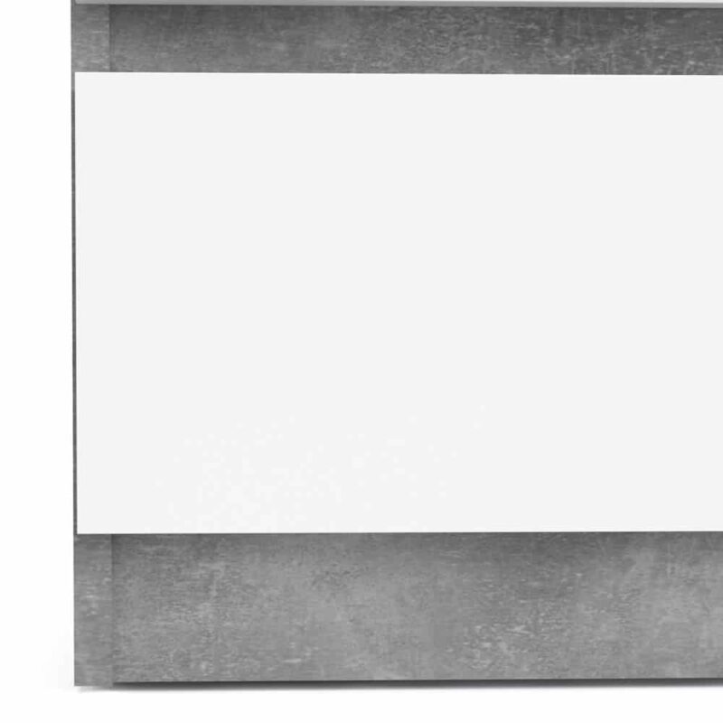 Furniture To Go Naia 3 Drawer Chest Concrete White High Gloss