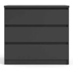 Furniture To Go Naia 3 Drawer Chest Matt Black