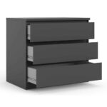 Furniture To Go Naia 3 Drawer Chest Matt Black