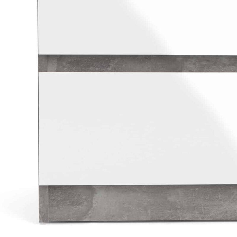Furniture To Go Naia 5 Drawer Chest Concrete White High Gloss
