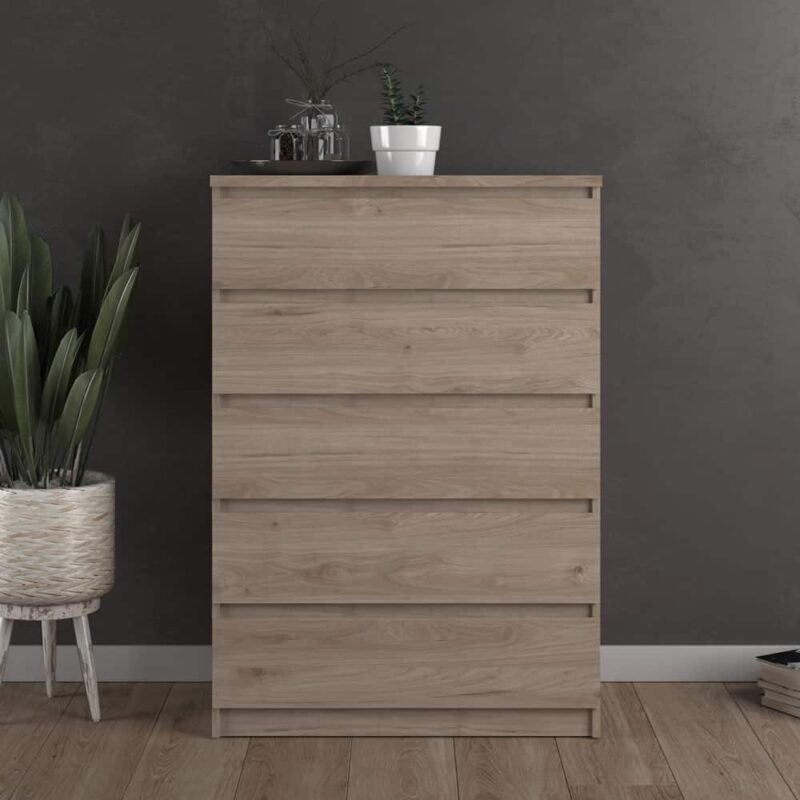 Furniture To Go Naia 5 Drawer Chest Jackson Hickory Oak