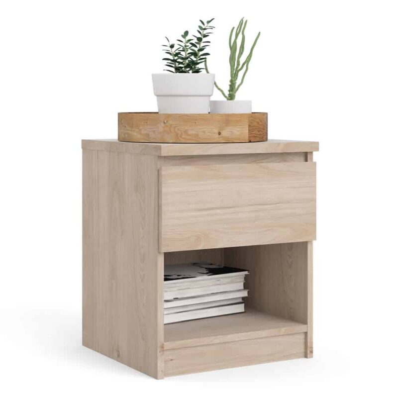 Furniture To Go Naia Bedside 1 Drawer 1 Shelf Jackson Hickory Oak