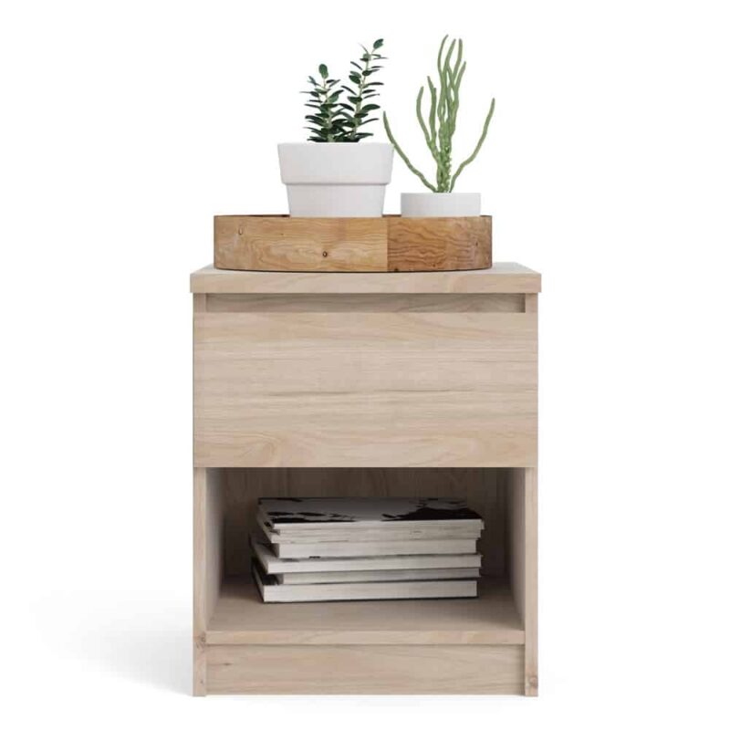 Furniture To Go Naia Bedside 1 Drawer 1 Shelf Jackson Hickory Oak