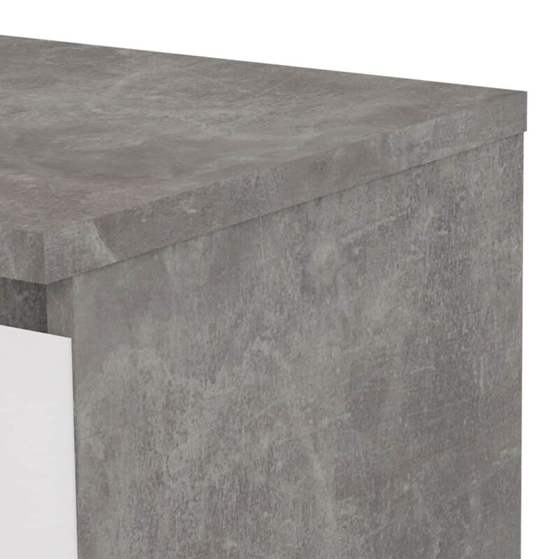 Furniture To Go Naia Bedside 1 Drawer 1 Shelf Concrete White High Gloss