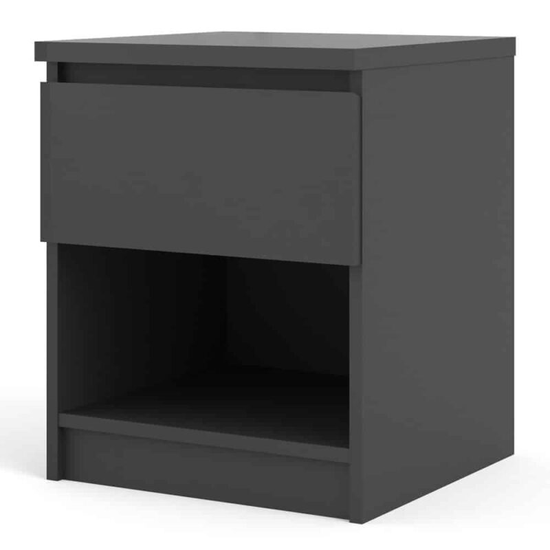 Furniture To Go Naia Bedside 1 Drawer 1 Shelf Matt Black