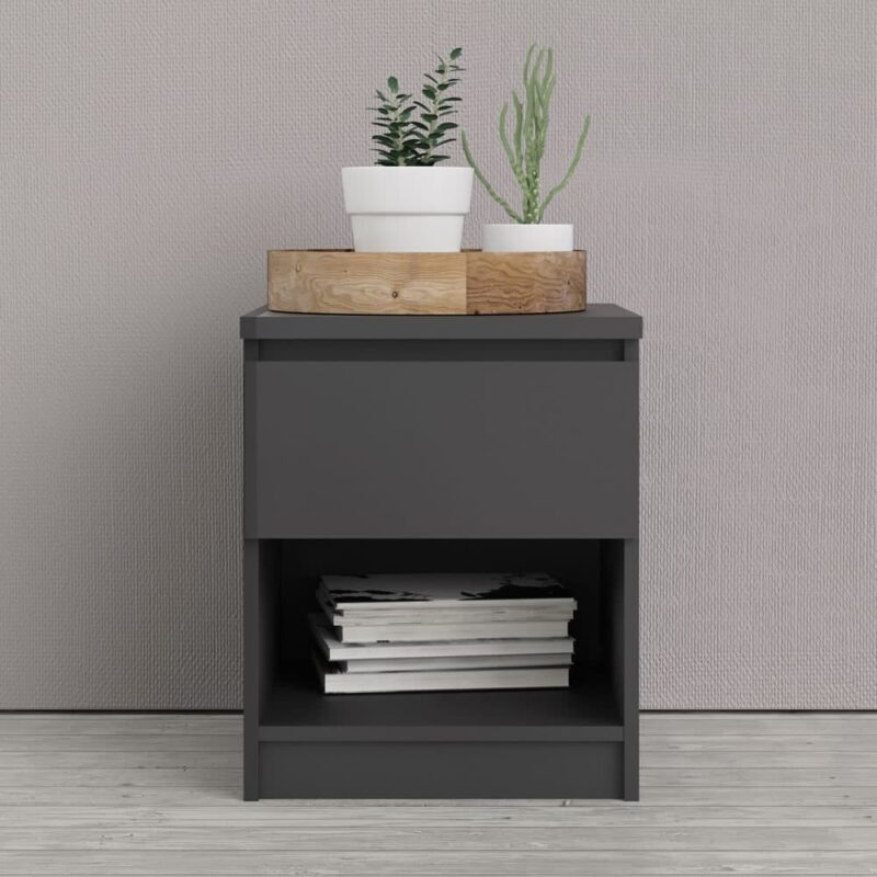 Furniture To Go Naia Bedside 1 Drawer 1 Shelf Matt Black