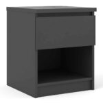 Furniture To Go Naia Bedside 1 Drawer 1 Shelf Matt Black