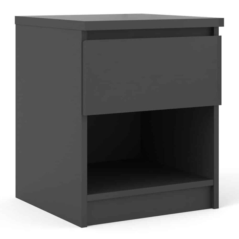 Furniture To Go Naia Bedside 1 Drawer 1 Shelf Matt Black