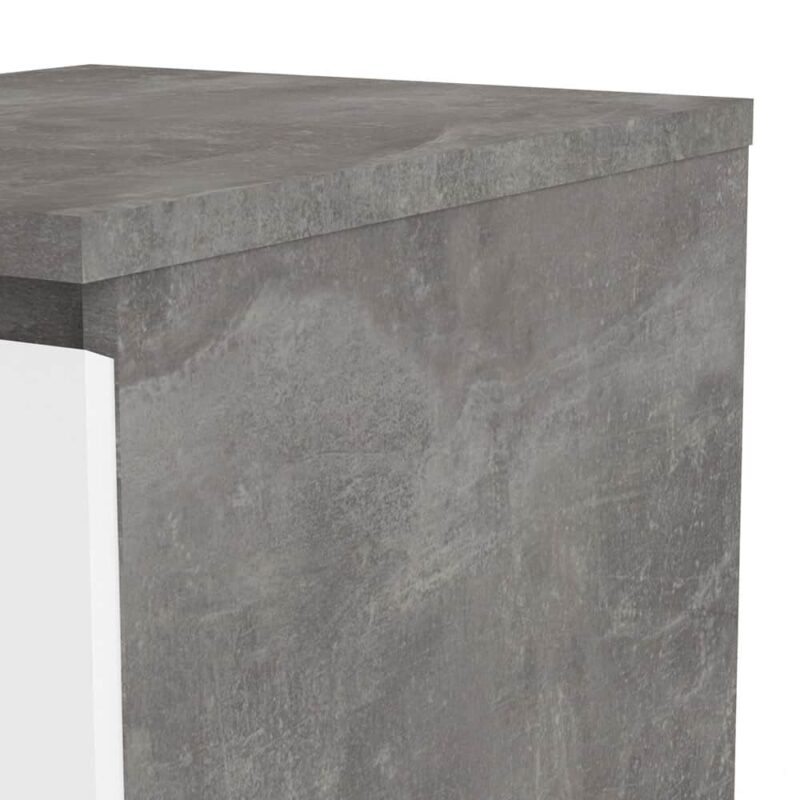 Furniture To Go Naia Bedside 3 Drawers Concrete White High Gloss