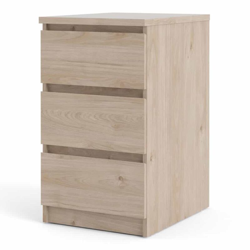 Furniture To Go Naia Bedside 3 Drawers Jackson Hickory Oak