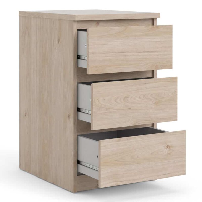 Furniture To Go Naia Bedside 3 Drawers Jackson Hickory Oak