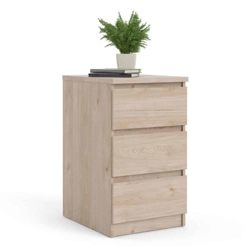 Furniture To Go Naia Bedside 3 Drawers Jackson Hickory Oak