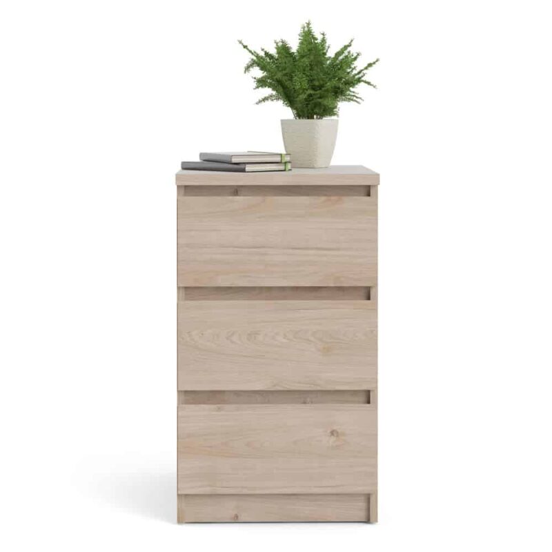 Furniture To Go Naia Bedside 3 Drawers Jackson Hickory Oak