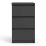 Furniture To Go Naia Bedside 3 Drawers Matt Black