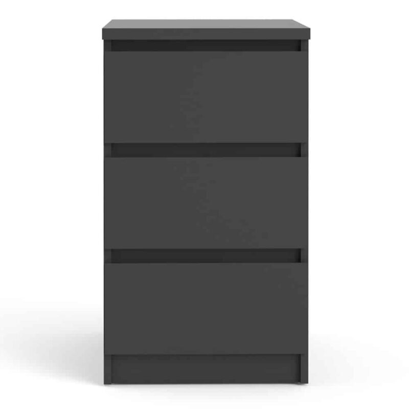Furniture To Go Naia Bedside 3 Drawers Matt Black