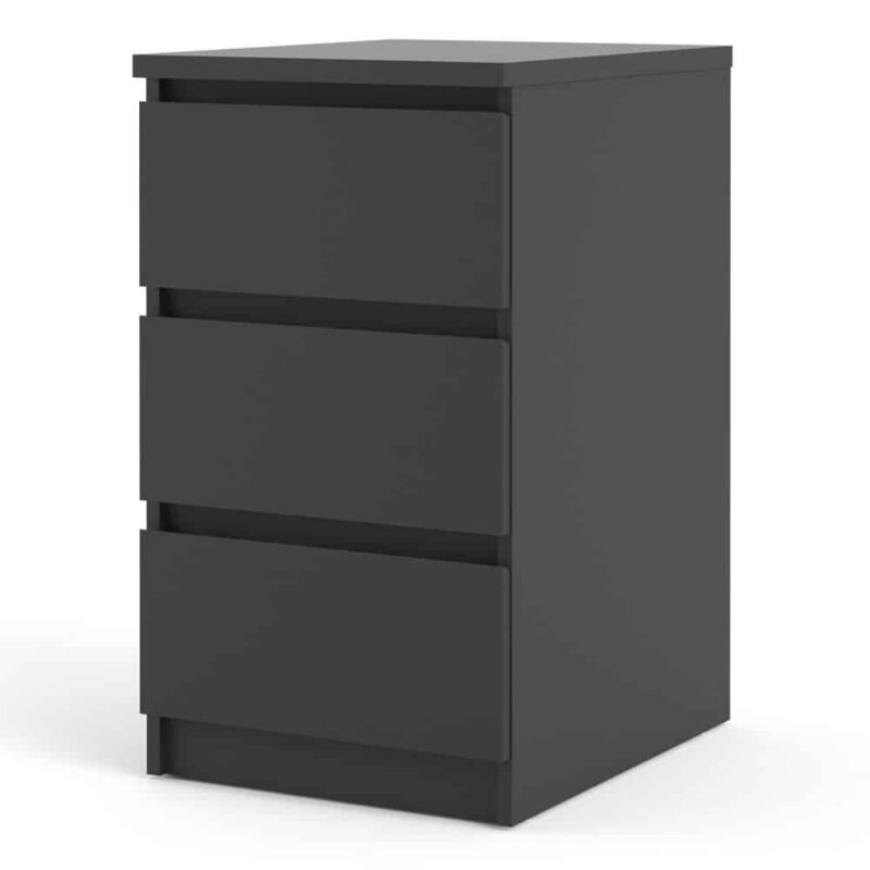 Furniture To Go Naia Bedside 3 Drawers Matt Black