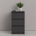 Furniture To Go Naia Bedside 3 Drawers Matt Black