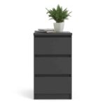 Furniture To Go Naia Bedside 3 Drawers Matt Black