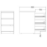 Furniture To Go Naia Bedside 3 Drawers Matt Black
