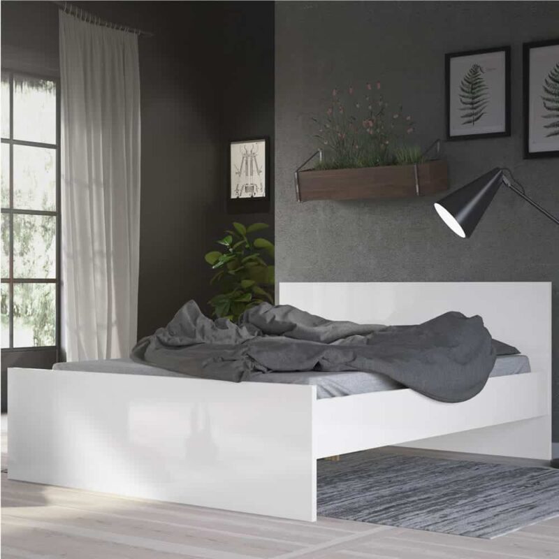 Furniture To Go Naia Double Bed White High Gloss