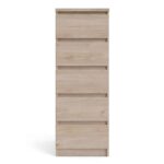 Furniture To Go Naia Narrow 5 Drawer Chest Jackson Hickory Oak