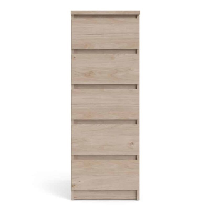 Furniture To Go Naia Narrow 5 Drawer Chest Jackson Hickory Oak