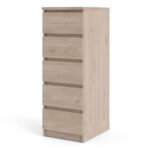 Furniture To Go Naia Narrow 5 Drawer Chest Jackson Hickory Oak
