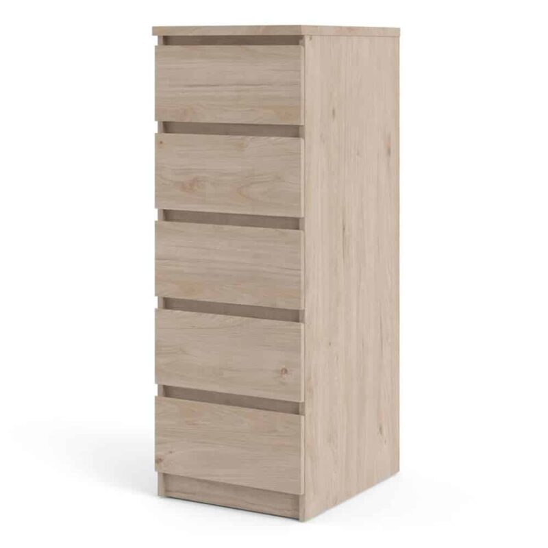 Furniture To Go Naia Narrow 5 Drawer Chest Jackson Hickory Oak
