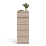 Furniture To Go Naia Narrow 5 Drawer Chest Jackson Hickory Oak