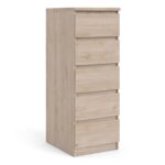 Furniture To Go Naia Narrow 5 Drawer Chest Jackson Hickory Oak