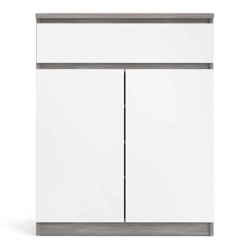 Furniture To Go Naia Sideboard 1 Drawer 2 Doors Concrete White High Gloss