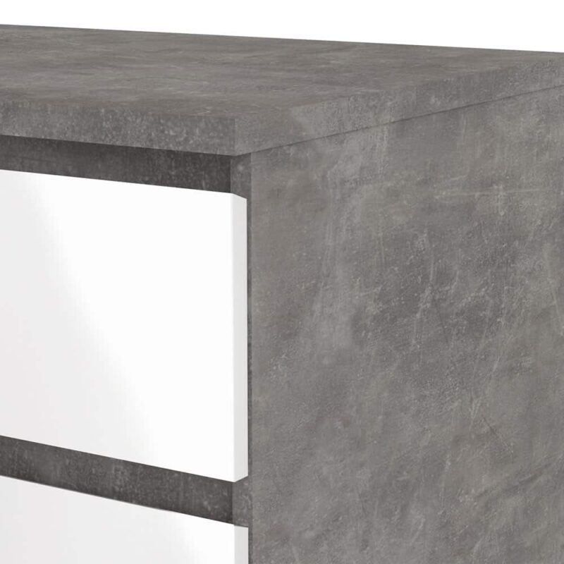 Furniture To Go Naia Sideboard 1 Drawer 2 Doors Concrete White High Gloss