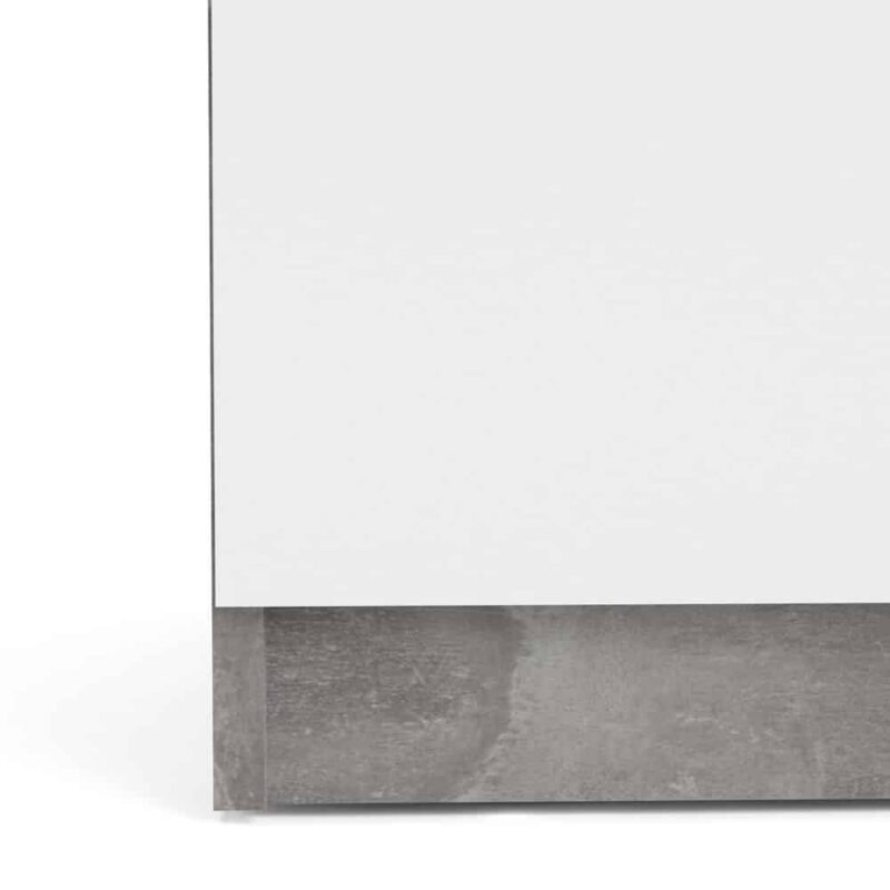 Furniture To Go Naia Sideboard 1 Drawer 2 Doors Concrete White High Gloss