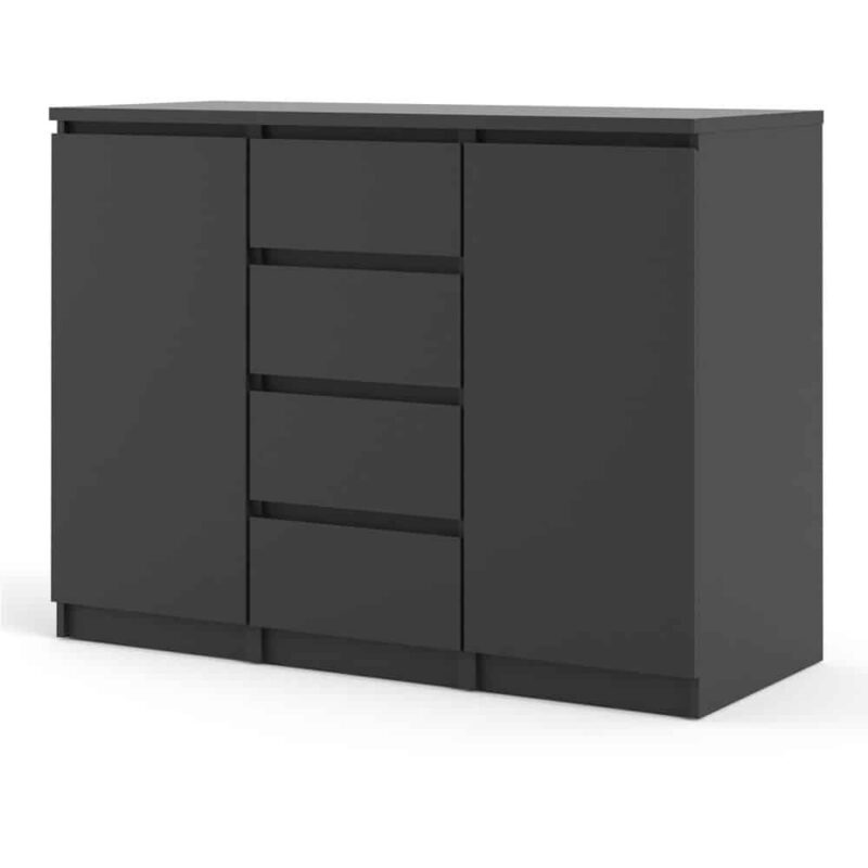 Furniture To Go Naia Sideboard 4 Drawers 2 Doors Matt Black